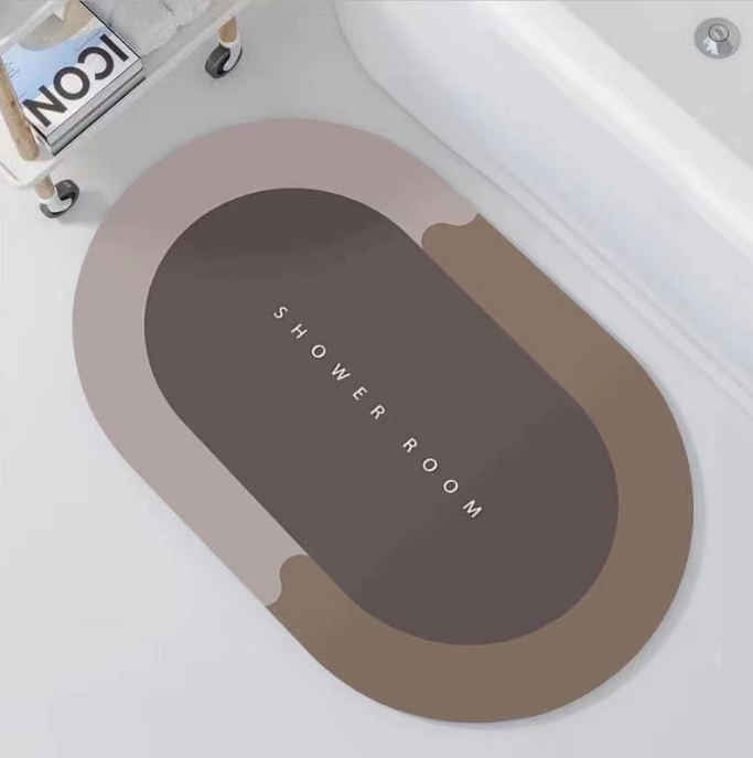 現代のシンプルな家庭用珪藻泥マットトイレ浴室滑り止め汚れ防止カーペットトイレ吸水足マット